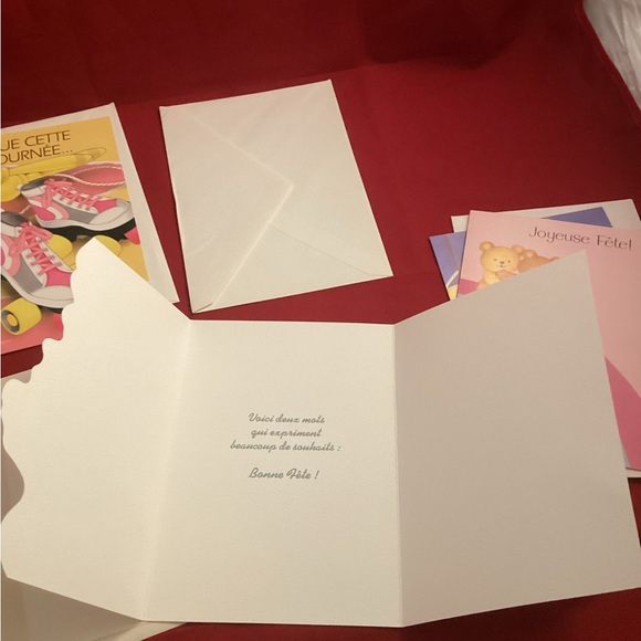 5 vintage birthday greetings cards with french text please read description - Picture 10 of 10